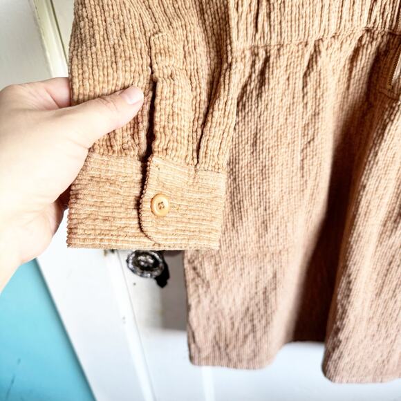 J. Crew Tan Waist Corduroy Dress Size 2 Zip Front Cinched NEW Texture Utility - Picture 10 of 16